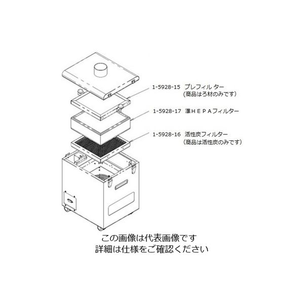 アズワン 吸煙・脱臭装置 交換用活性炭 KSC-CH01 1個 1-5928-16（直送品）