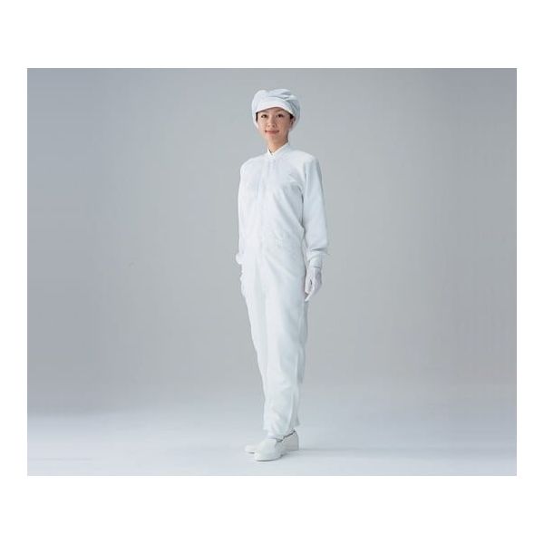 東洋リントフリー クリーンルーム用ツナギ服 ホワイト L FC136C-01 1着 1-6360-03（直送品）