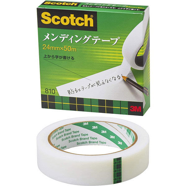 スコッチ メンディングテープ 大巻 3インチ 巻芯経76mm 詰替用 幅24mm×長さ50m 1巻 スリーエム 810-3-24