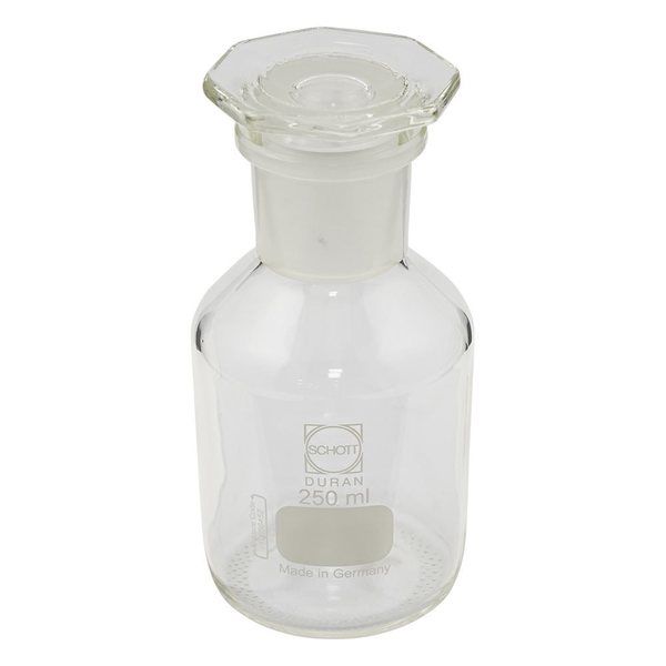 DWK Life Sciences 試薬瓶(広口・栓付き)(デュラン(R)) 白 250mL 211853605 1本 1-8398-03（直送品）