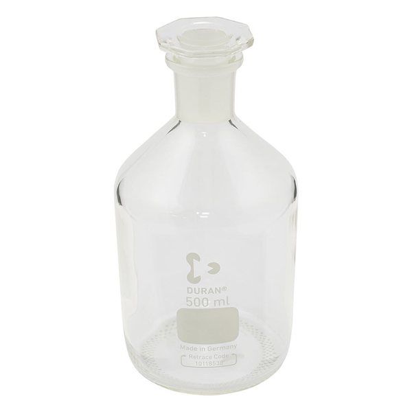 DWK Life Sciences 試薬瓶(栓付き)(デュラン(R)) 白 500mL 211654408 1本 1-8400-05（直送品）