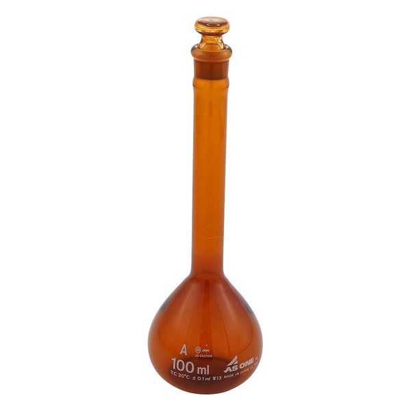 アズワン メスフラスコ 茶 100mL 1-8564-26 1個（直送品）