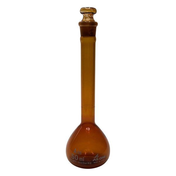 アズワン 高精度メスフラスコ 茶 50mL 1-8565-25 1個（直送品）