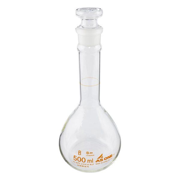 アズワン 短型メスフラスコ 白 500mL 1-8566-05 1個（直送品）