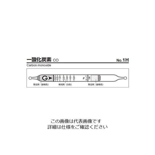 ガステック ガス検知管 一酸化炭素 1H 1箱 9-800-27（直送品）