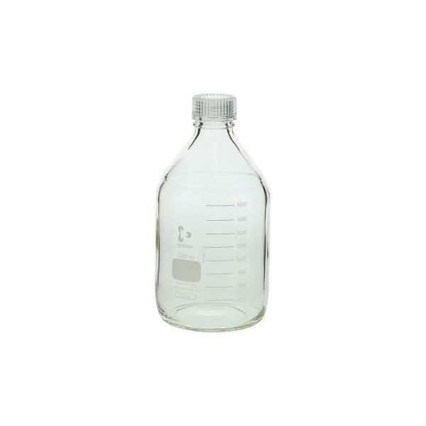 柴田科学 ねじ口瓶丸型(デュラン(R)) 透明キャップ付 2000mL 2-035-06 1本（直送品）