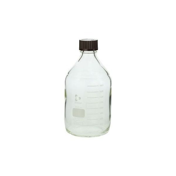 柴田科学 ねじ口瓶丸型(デュラン(R)) 赤キャップ付 2000mL 2-076-06 1本（直送品）
