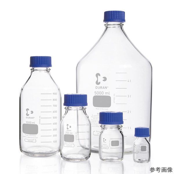 アズワン ねじ口瓶丸型(デュラン(R)) 青キャップ付 250mL 2-077-03 1本（直送品）
