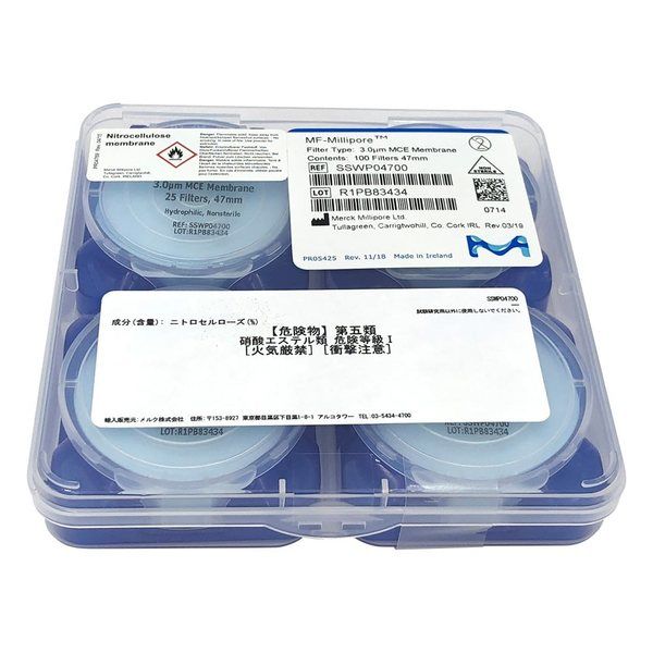 メルク メンブレンフィルター(セルロース混合エステル) 3μm×φ47mm 100枚入 SSWP04700 1箱(100枚)（直送品）