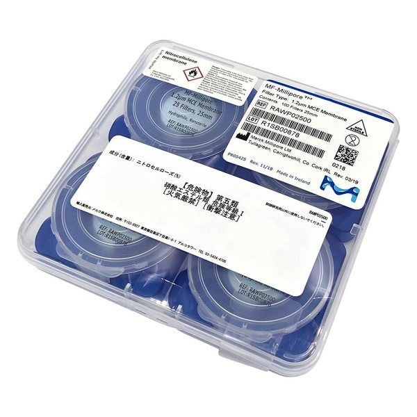 メルク メンブレンフィルター(セルロース混合エステル) 1.2μm×φ25mm 100枚入 RAWP02500 1箱(100枚)（直送品）