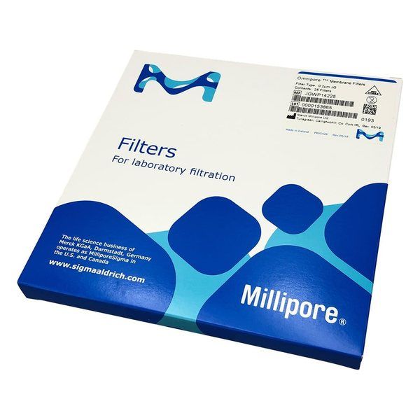 メルク オムニポアTM メンブレン(水系、溶媒系両用) 0.2μm×φ142mm 25枚入 JGWP14225 1箱(25枚)（直送品）