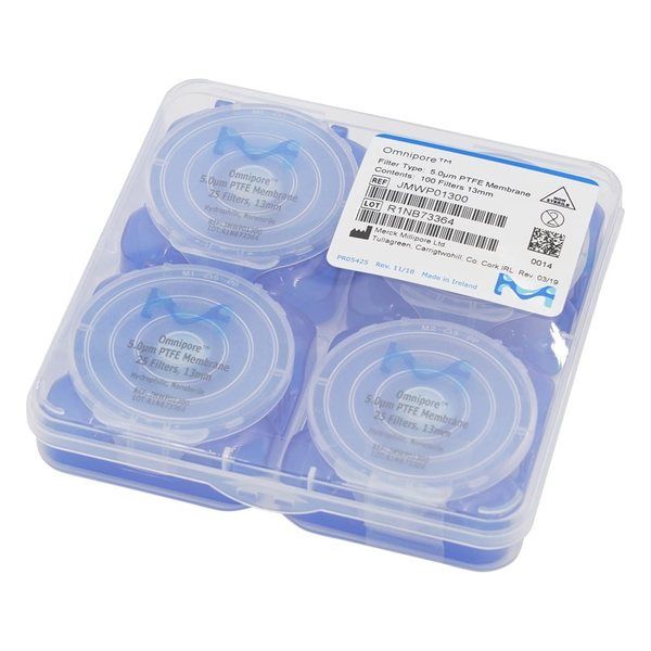 メルク オムニポアTM メンブレン(水系、溶媒系両用) 5μm×φ13mm 100枚入 JMWP01300 1箱(100枚)（直送品）