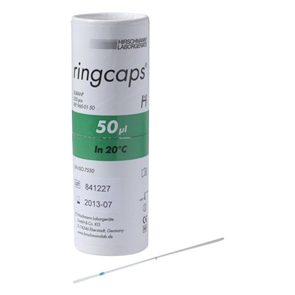 アズワン EMマイスターリングキャップス 50μL 1目盛 250本入り 9600150 1個(250本) 2-454-07（直送品）
