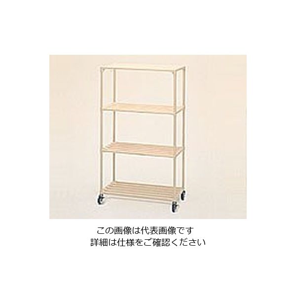 アズワン ポールシェルフ 間口1500mm 4段 キャスター付 3-298-02 1台(1個)（直送品）