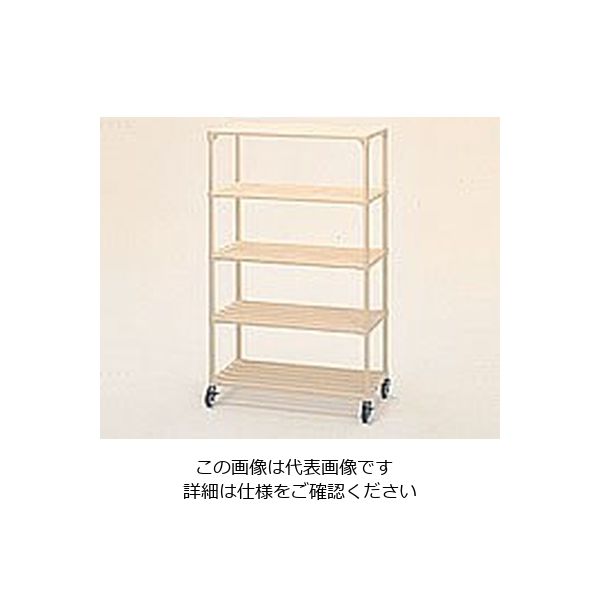 アズワン ポールシェルフ 間口1500mm 5段 キャスター付 3-298-04 1台(1個)（直送品）
