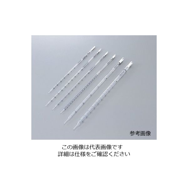 硼珪酸ガラス製ディスポピペット レギュラー丈(綿栓付・滅菌済) 5mL 目盛0.1ml 13-678-27E 1箱(500本)（直送品）