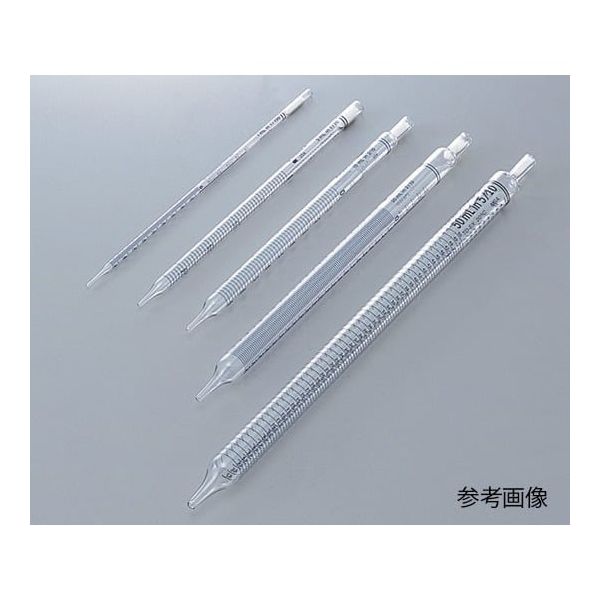 硼珪酸ガラス製ディスポピペット ショート丈(綿栓付・滅菌済) 5mL 目盛0.1ml 1箱(100本×2箱入) 13-678-36B（直送品）
