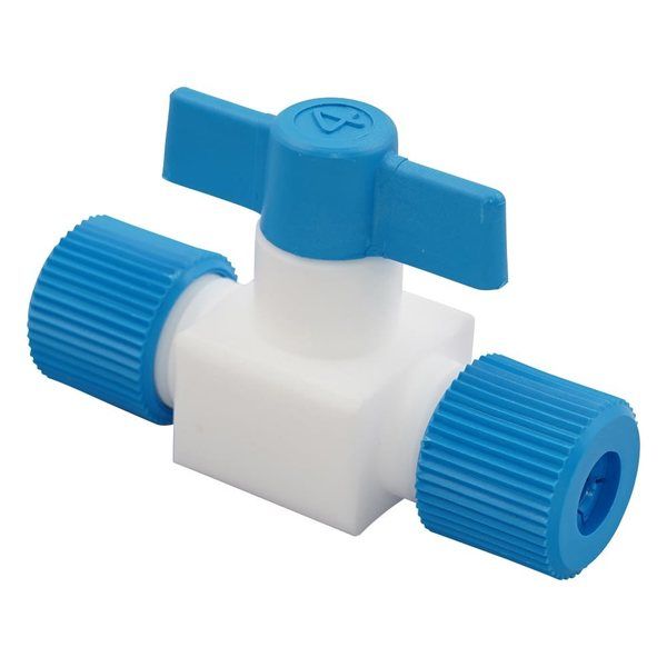 アズワン フッ素樹脂製ニ方コック(ロック締め) 5-5367-12 1個（直送品）