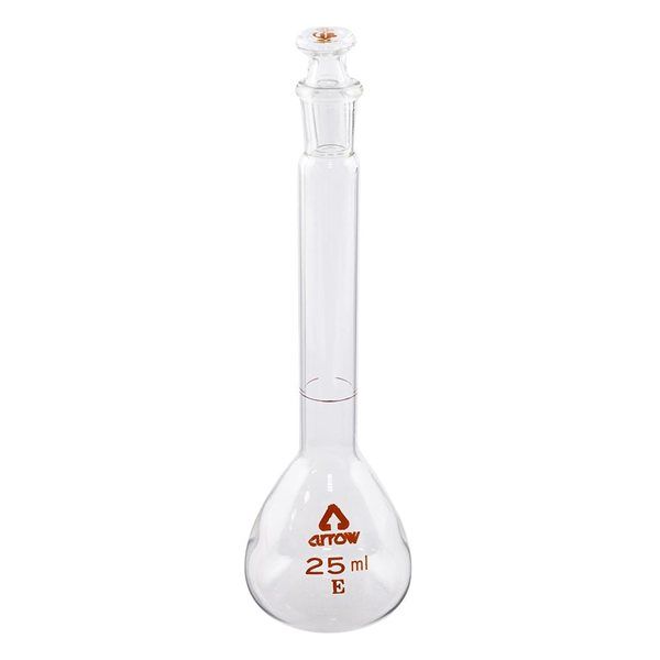 アズワン 透明摺りメスフラスコ(硬質ガラス製) 白 25mL 6-243-04 1個（直送品）