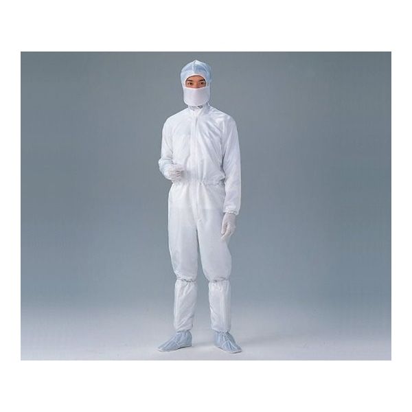 東洋リントフリー クリーンルーム用ツナギ服(男女兼用・ホワイト) M FD171C-01 1着 6-7523-04（直送品）