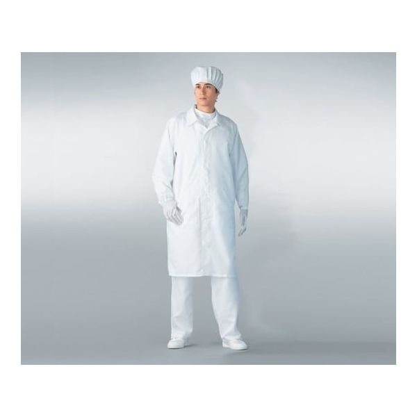 信頼への信頼 無塵衣AS206C(男女兼用コート) アズワン ホワイト 1着 AS206C M 研究用衣類・小物