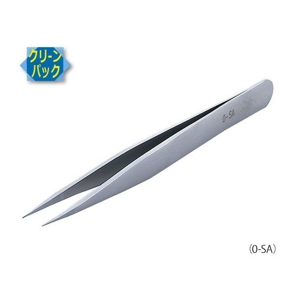 アズワン MEISTER ピンセット SA(耐酸鋼)製 クリーンパック No.0 0-SA 1本 6-7905-05（直送品）