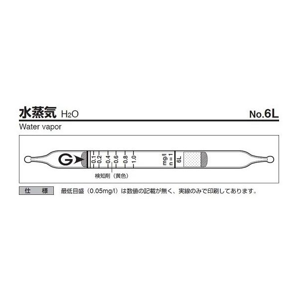 ガステック ガス検知管 水蒸気 6L 1箱 9-801-32（直送品）