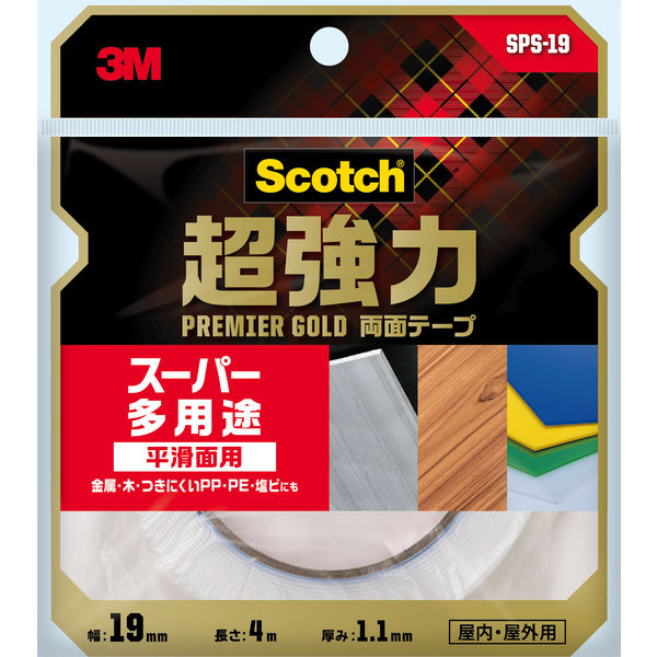 Scotch 超強力 両面テープ プレミアゴールド スーパー多用途 平滑面用