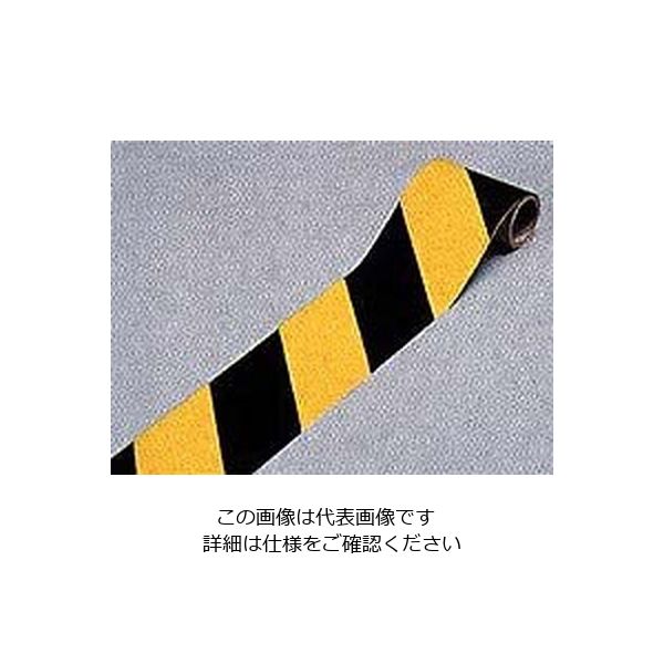 日本緑十字社 トラ柄テープ(反射タイプ) 黄/黒 256303 1個(1巻) 9-169-03（直送品）