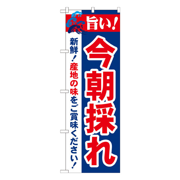 P・O・Pプロダクツ のぼり 「旨い！今朝採れ」 21689（取寄品）