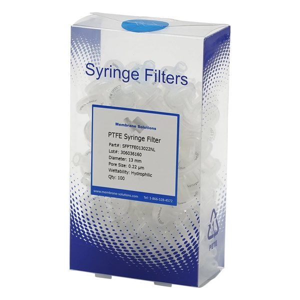 大阪ケミカル シリンジフィルター(親水性)PTFE φ13mm/φ0.22μm 1箱(100個入) PTFE013022L 1箱(100個)（直送品）