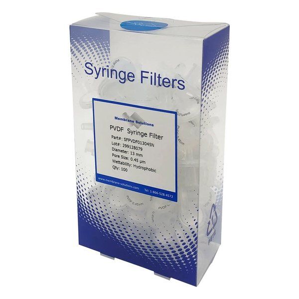 大阪ケミカル シリンジフィルター(疎水性)PVDF φ13mm/φ0.45μm 1箱(100個入) PVDF013045 1箱(100個)（直送品）