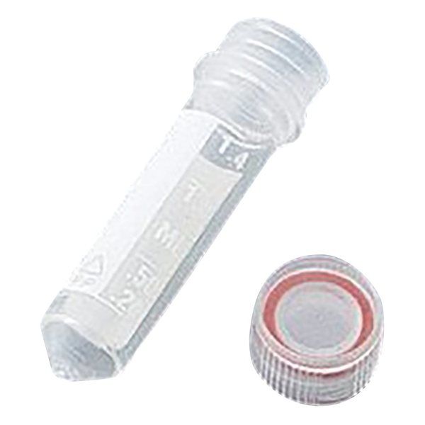 ウィザーライフサイエンス スクリューキャップ付遠沈管 丸底 目盛付き 2mL 1箱(50個×10袋入) T334-7SPR 1箱(500個)（直送品）