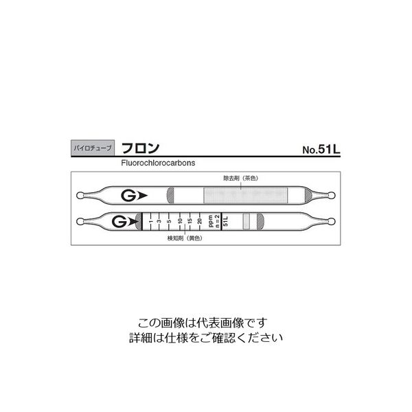 ガステック ガス検知管 パイロテックチューブ 51L 1箱 9-805-20（直送品）