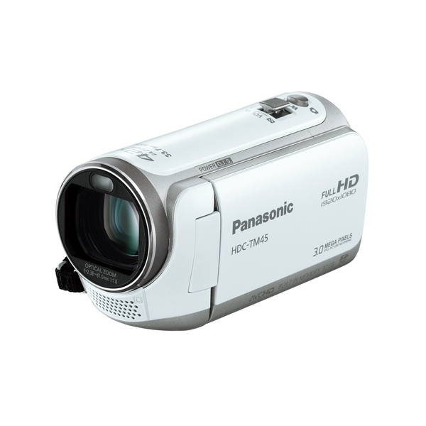 パナソニック　デジタルハイビジョンビデオカメラ　内蔵メモリ32GB　クリアホワイト　HDC-TM45-W　1台
