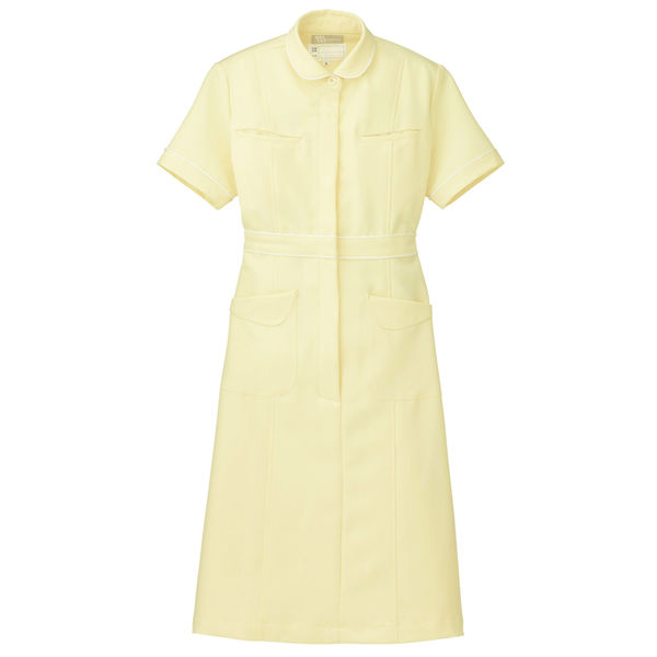 AITOZ（アイトス） ワンピース（女性用） ナース服 医療白衣 半袖 レモンイエロー LL 861364-119（直送品）