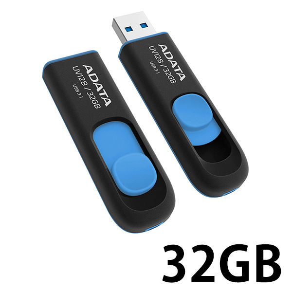 ADATA USB3.0対応スライド式USBメモリー 32GB AUV128-32G-RBE - アスクル