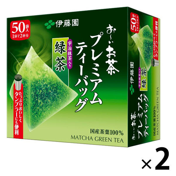 【水出し可】伊藤園 おーいお茶 プレミアムティーバッグ 宇治抹茶入り緑茶 1セット（100バッグ：50バッグ入×2箱）