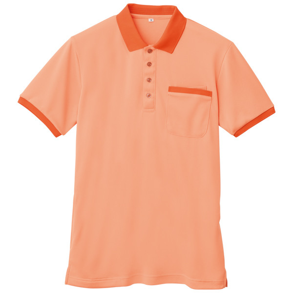 自重堂 半袖ポロシャツ WH90818 コーラルオレンジ 5L 介護ユニフォーム 1枚（取寄品）