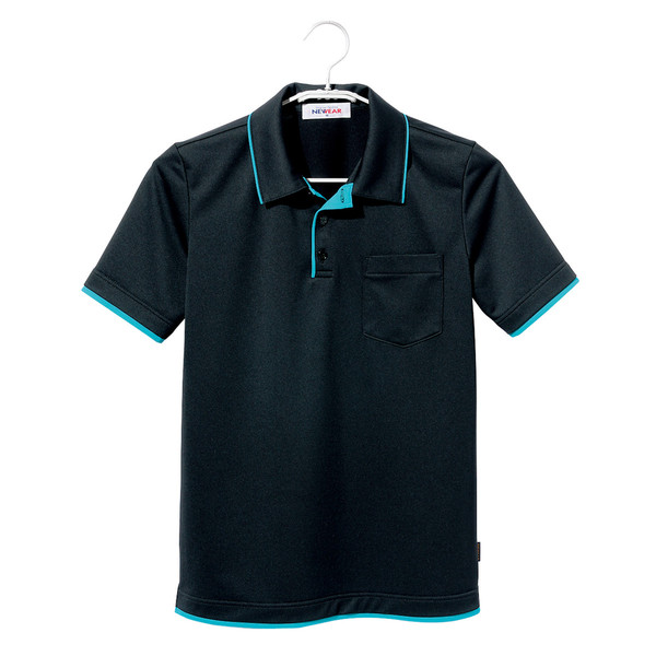 ヤギコーポレーション ユニフィット 介護ユニフォーム 半袖ポロシャツ ユニセックス NW8993 ブラック 3L 1枚（取寄品）