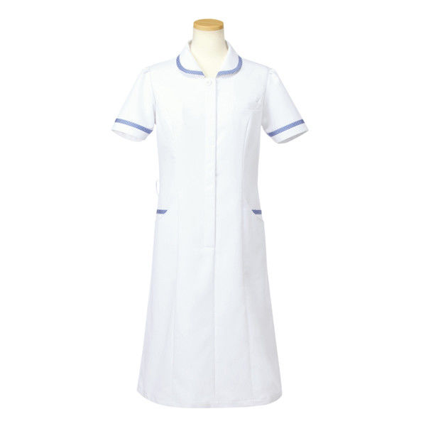 ヤギコーポレーション リゼルヴァ 医療白衣 半袖ナースワンピース レディス R4745 ブルー M 1枚（取寄品）