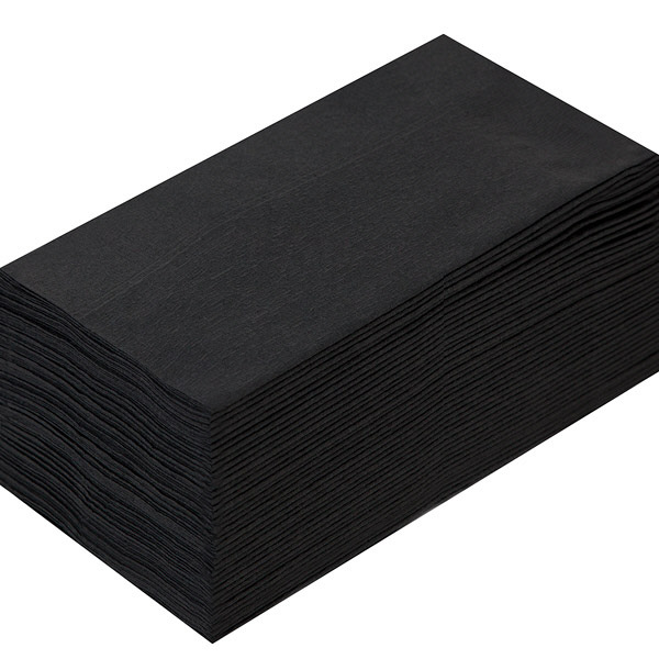溝端紙工印刷 カラーナプキン 8つ折り 2PLY ブラック 1袋（50枚入）