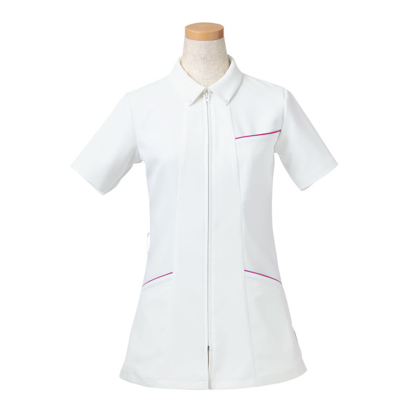 ヤギコーポレーション リゼルヴァ 医療白衣 半袖ナースジャケット レディス R8443 マゼンダ LL 1枚（取寄品）
