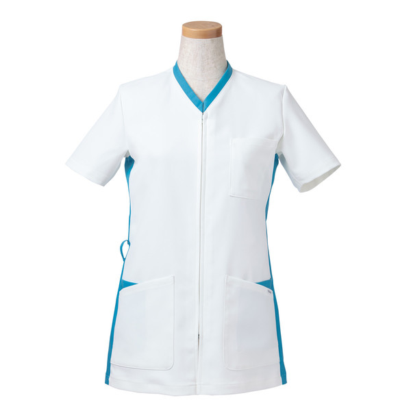 ヤギコーポレーション リゼルヴァ 医療白衣 半袖スクラブジャケット レディス R8445 ターコイズ 3L 1枚（取寄品）