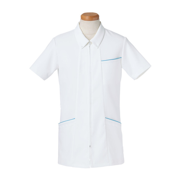 ヤギコーポレーション リゼルヴァ 医療白衣 半袖ナースジャケット メンズ R8493 ターコイズ LL 1枚（取寄品）