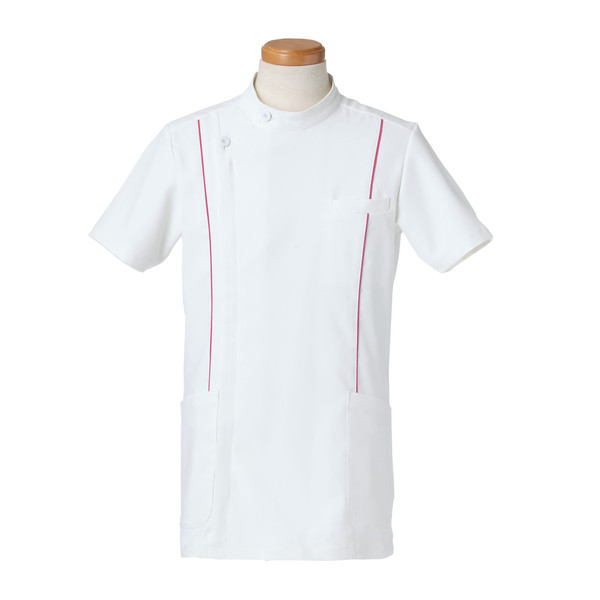 ヤギコーポレーション リゼルヴァ 医療白衣 半袖ケーシージャケット メンズ R8494 マゼンダ LL 1枚（取寄品）