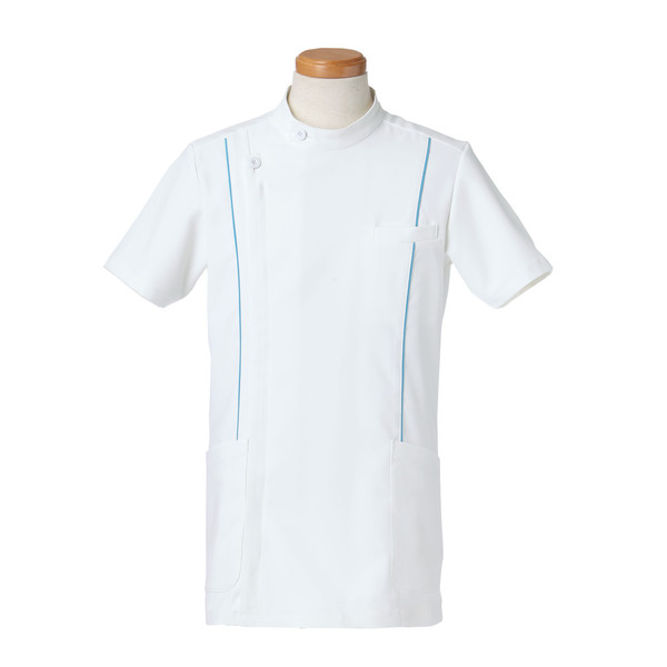 ヤギコーポレーション リゼルヴァ 医療白衣 半袖ケーシージャケット メンズ R8494 ターコイズ LL 1枚（取寄品）