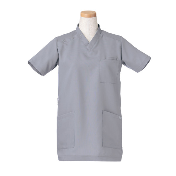 ヤギコーポレーション リゼルヴァ 医療白衣 半袖スクラブ ユニセックス R8497 グレイ 3L 1枚（取寄品）