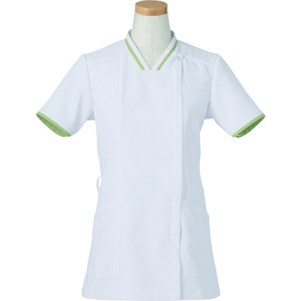 ヤギコーポレーション リゼルヴァ 医療白衣 半袖スクラブジャケット レディス R8642 ライム LL 1枚（取寄品）