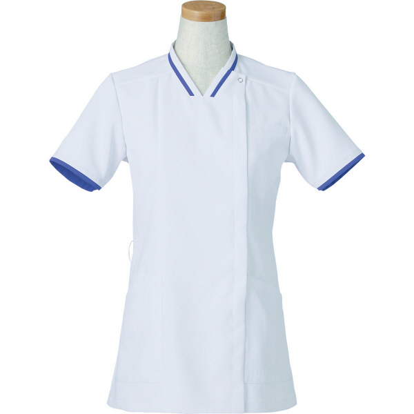 ヤギコーポレーション リゼルヴァ 医療白衣 半袖スクラブジャケット レディス R8642 パープル L 1枚（取寄品）